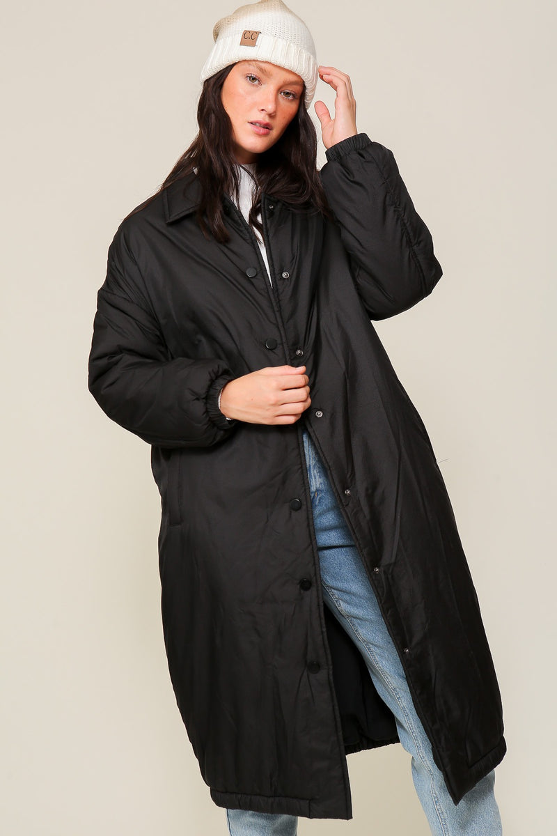 Puffer Bomber Long Jacket