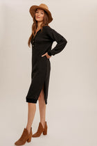 Waffle Texture Midi Dress