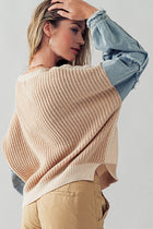 Denim Sleeve Sweater