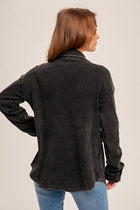 Snow Wash Thermal Shacket-Black