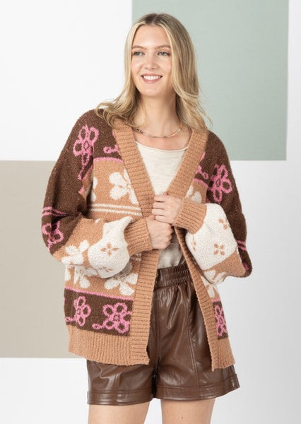 Floral hotsell open cardigan