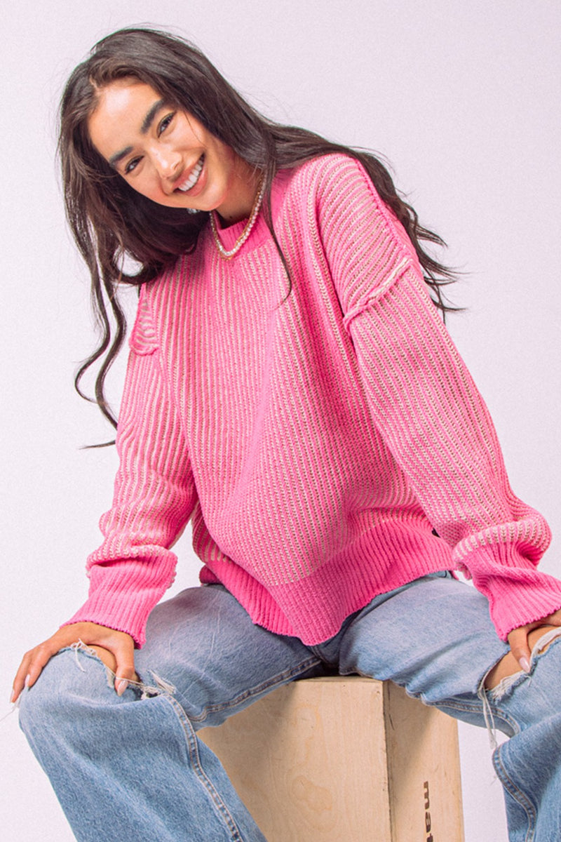 Pink Two Tone Sweater