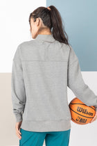 Mock Neck Terry Top - Grey