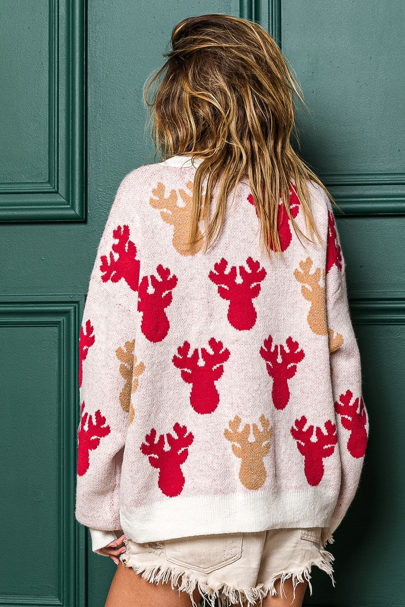 Rudolph Pearl Bead Sweater