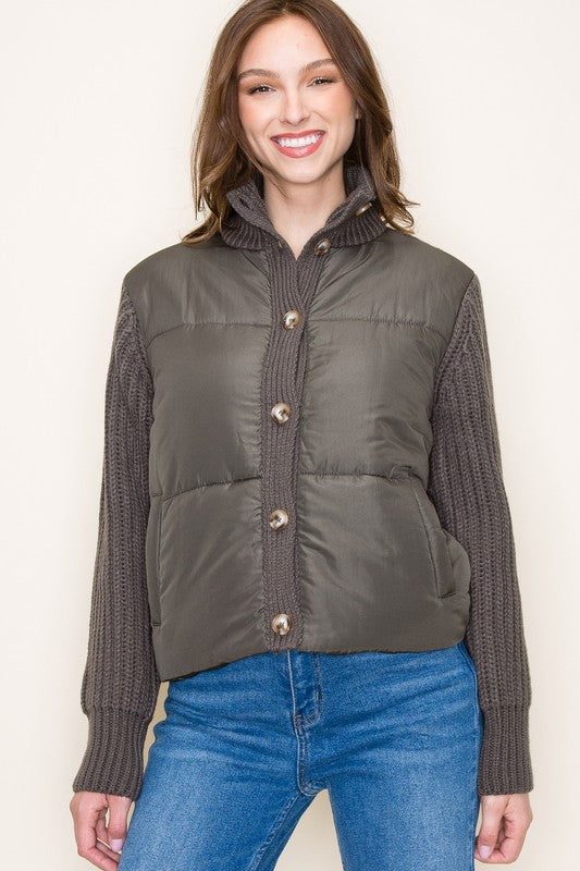 Sweater Jacket - Dark Olive