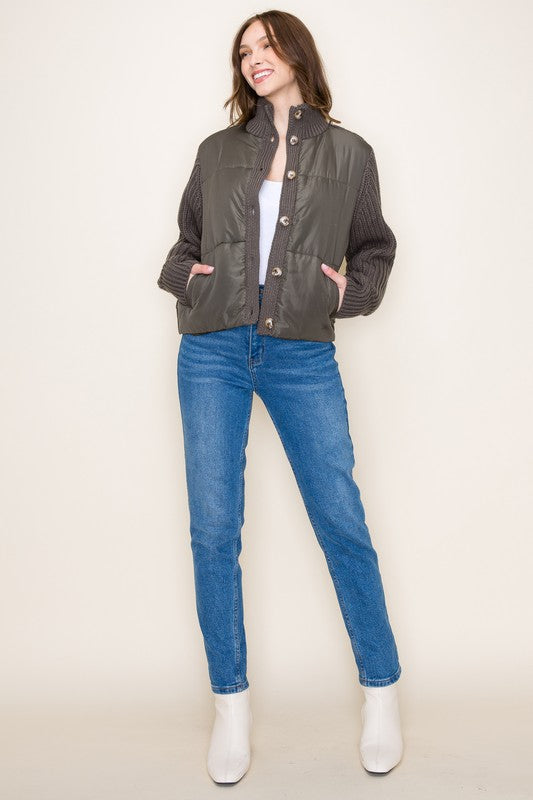 Sweater Jacket - Dark Olive