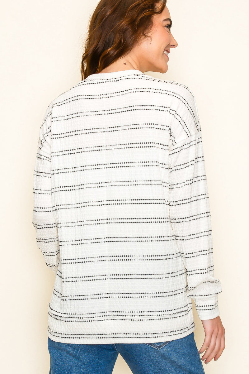 Embossed Striped Top