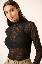 Mock Neck Lace Layering Top