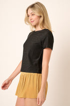 Knit Lurex Short Sleeve Top