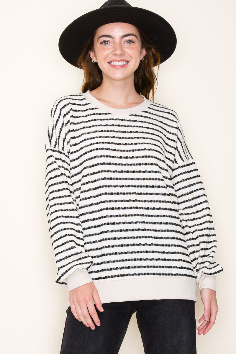 Striped Textured Sweater