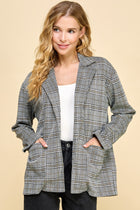 Loose Plaid Blazer