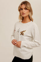 Tree Sequin Speckle Sweater