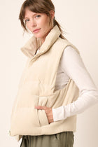 Corduroy Puffer Vest - Sand