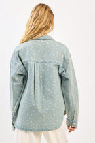 Washed Star Print Denim Shacket
