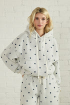 Polka Dot Bubble Hem Hoodie