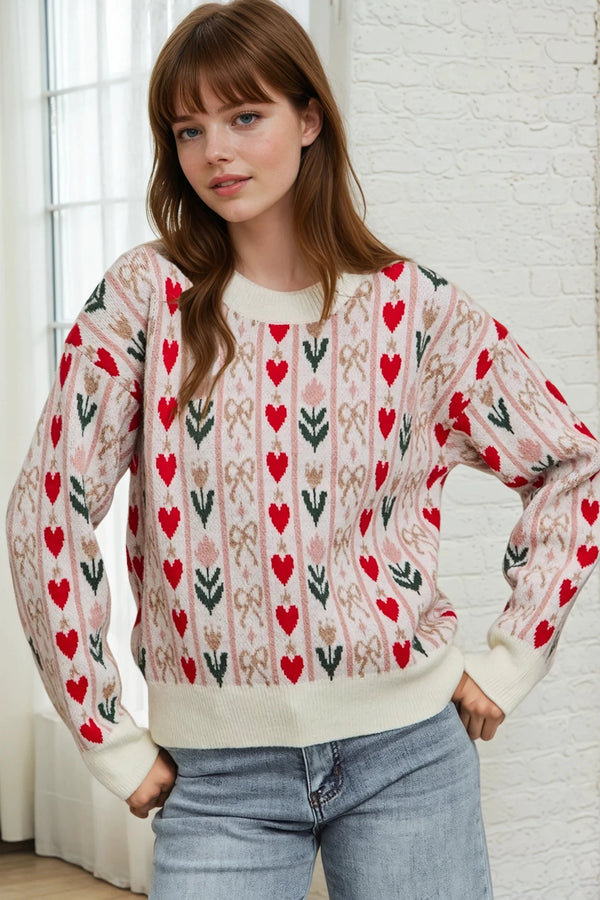 Hearts, Bows, and Flowers Sweater