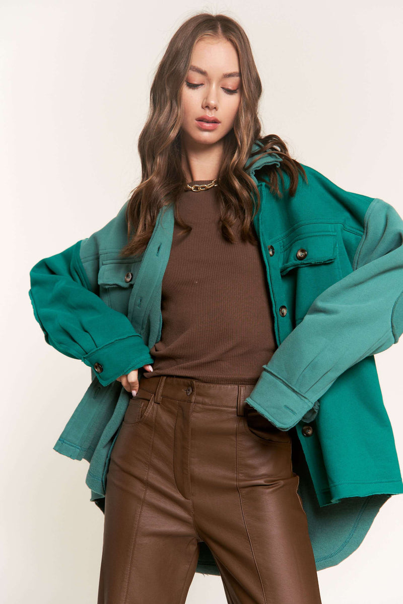 Teal Two Tone Shacket