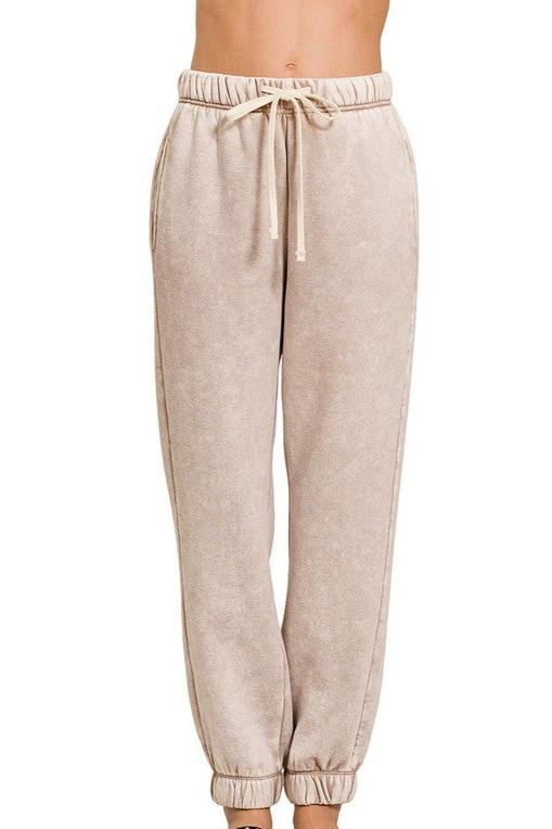 Acid Wash Sweatpants - Ash Mocha