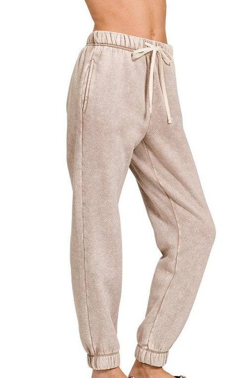 Acid Wash Sweatpants - Ash Mocha