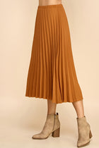 Midi Pleated Skirt - Adobe