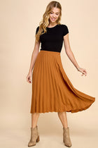 Midi Pleated Skirt - Adobe