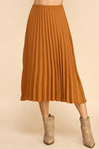 Midi Pleated Skirt - Adobe