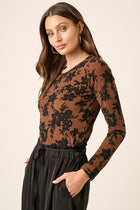 Long Sleeve Floral Knit Top