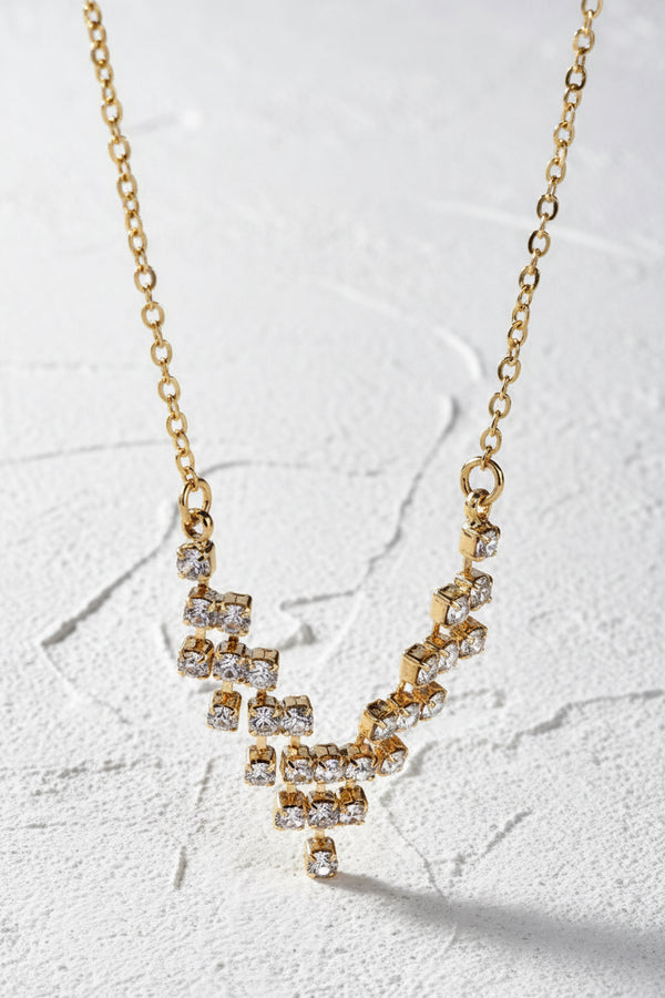 Crystal V Pendant Necklace - 2 Colors