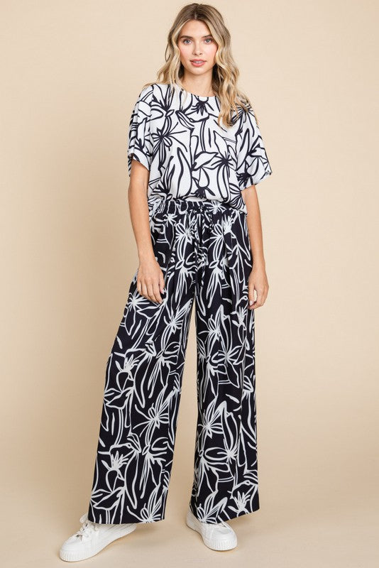 Plant Print Pants