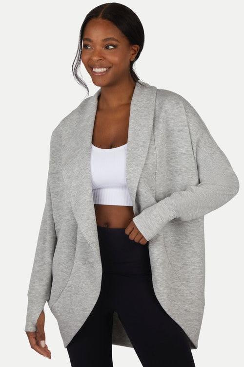 Lightweight Scuba Cardigan -Grey