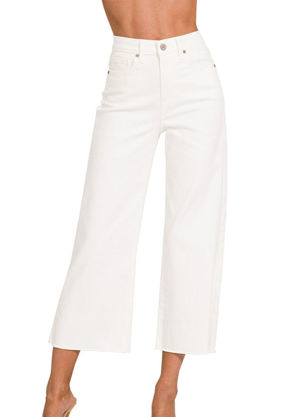 Mallory Cropped Jeans - White