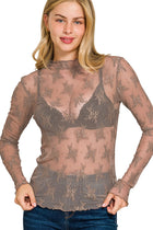 Floral Lace Layering Top - Cocoa