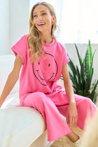 Short Sleeve Smile Sweatshirt