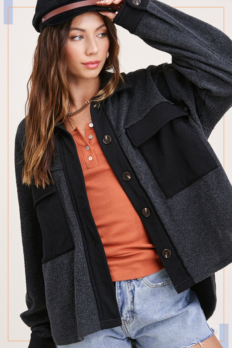 Comfy Fleece Button Down Shacket