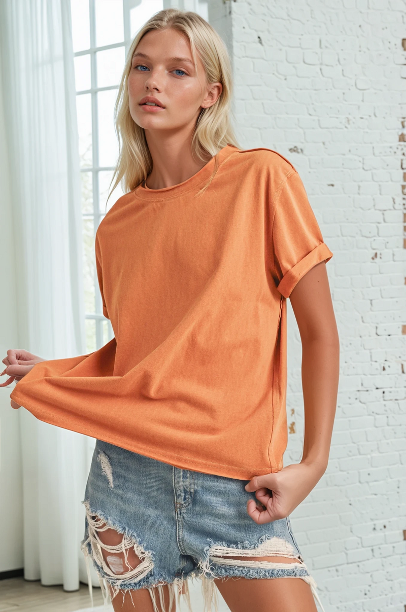 Super-soft Raw Edge T-shirt - Golden