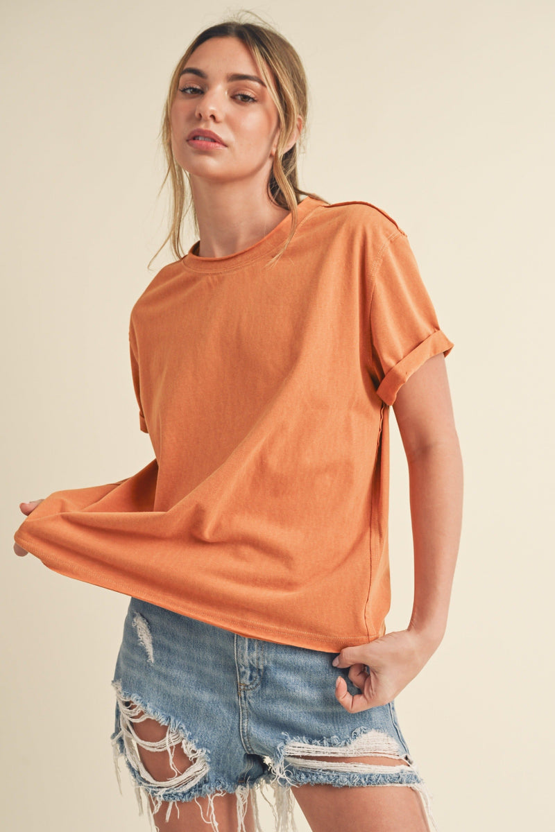 Super-soft Raw Edge T-shirt - Golden