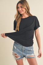 Super-soft Raw Edge T-shirt - Black