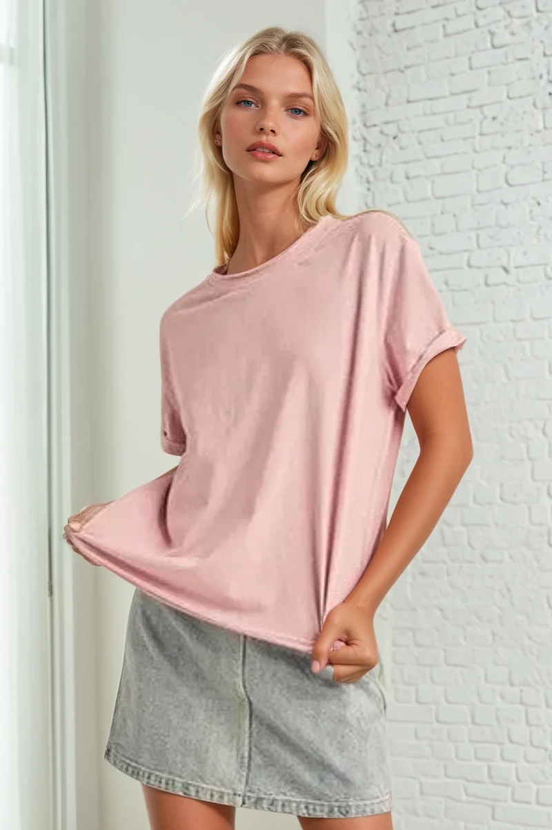 Super-soft Raw Edge T-shirt - Blossom