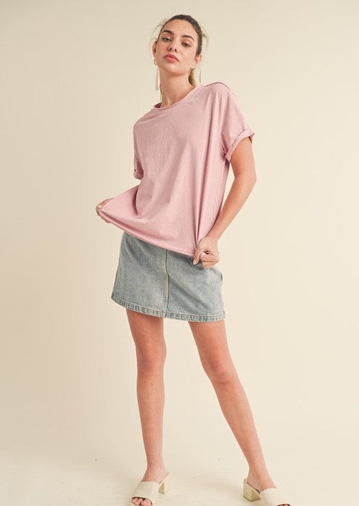 Super-soft Raw Edge T-shirt - Blossom