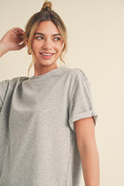 Super-soft Raw Edge T-shirt - Heather Grey