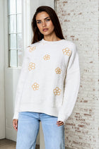 Embroidered Textured Sweater