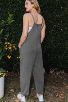 Solid Washed Knit Jumpsuit - Washed Charcoal