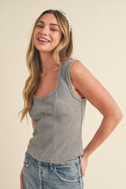 Ribbed Knit Tank - Heather Grey