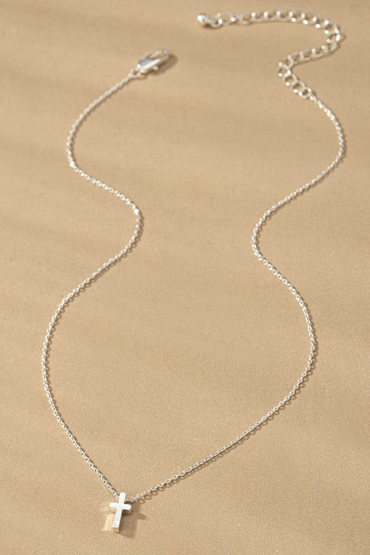 Tiny Cross Necklace - 2 Colors