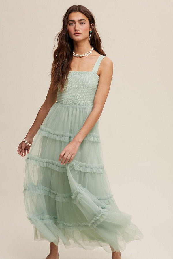 Frilly Mesh Maxi