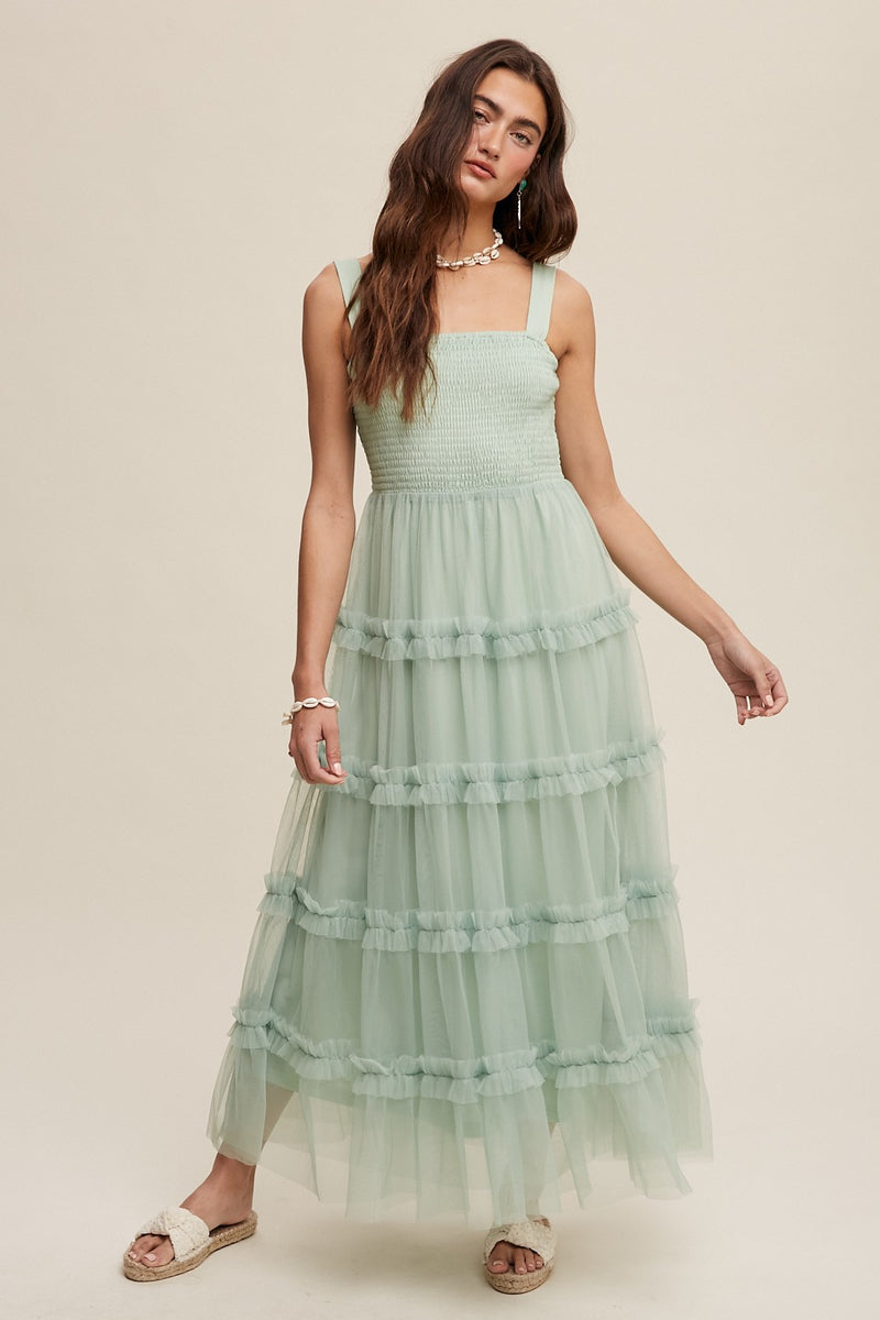 Frilly Mesh Maxi