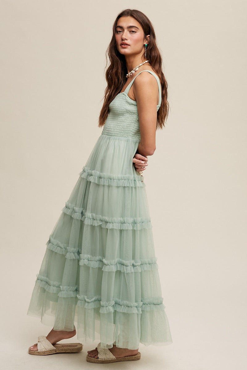 Frilly Mesh Maxi