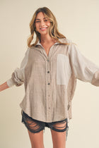 Gauzy Pin Stripe Button Down - Oat