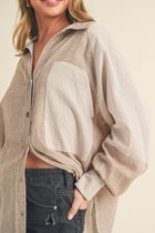 Gauzy Pin Stripe Button Down - Oat