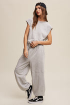 French Terry Jogger Jumpsuit - Heather Grey
